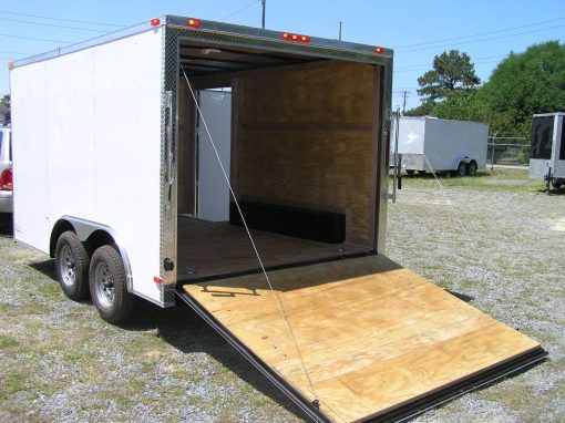 8.5x12 TA Trailer - White, Ramp, Side Door