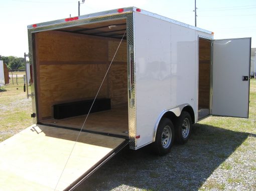 8.5x12 TA Trailer - White, Ramp, Side Door