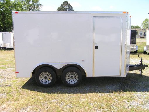 8.5x12 TA Trailer - White, Ramp, Side Door