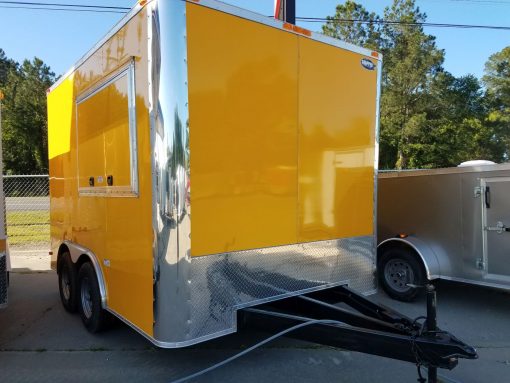 8.5x12 TA Trailer - Yellow, 5K Axles, Extra Height, Concession, Additional Options