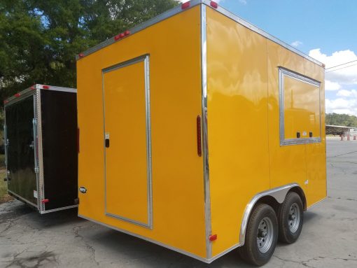 8.5x12 TA Trailer - Yellow, 5K Axles, Extra Height, Concession, Additional Options