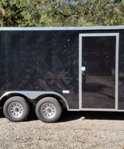 8.5x14 TA Trailer - Black, Ramp, Side Door