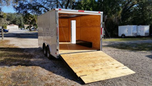 8.5x14 TA Trailer - White, Ramp, Side Door