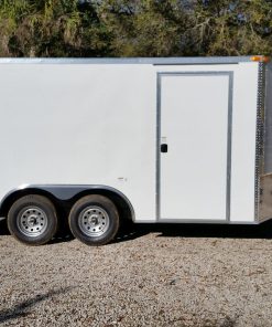 8.5x14 TA Trailer - White, Ramp, Side Door