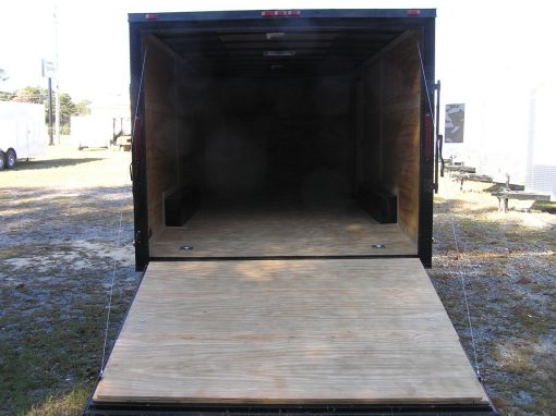 8.5x18 TA Trailer - Black, Ramp, Side Door, Blackout