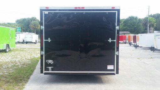 8.5x18 TA Trailer - Black, Ramp, Side Door