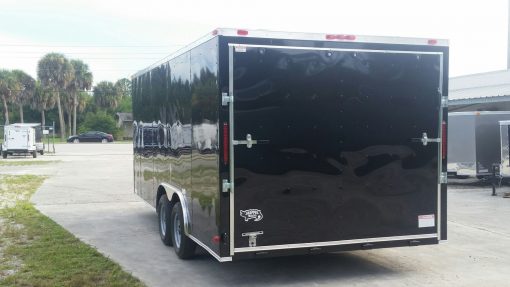 8.5x18 TA Trailer - Black, Ramp, Side Door