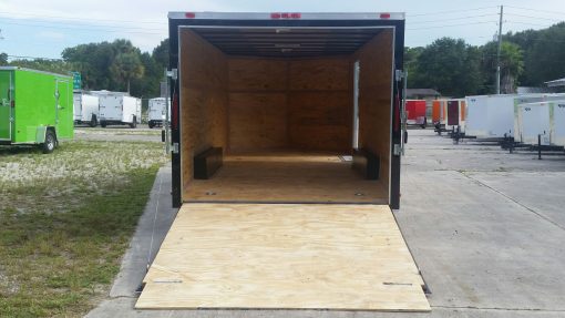 8.5x18 TA Trailer - Black, Ramp, Side Door