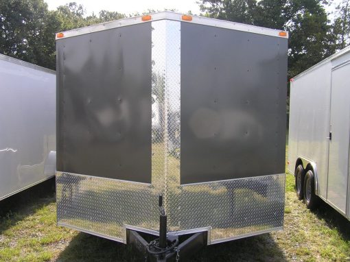 8.5x18 TA Trailer - Charcoal Gray, Ramp, Side Door