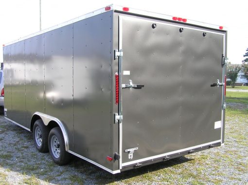 8.5x18 TA Trailer - Charcoal Gray, Ramp, Side Door