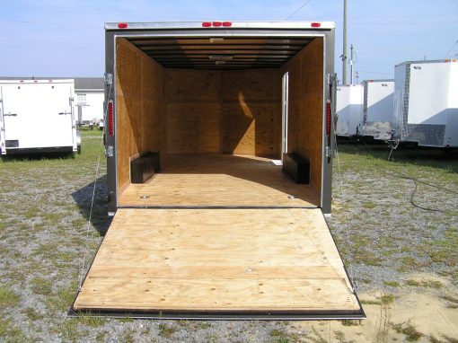 8.5x18 TA Trailer - Charcoal Gray, Ramp, Side Door