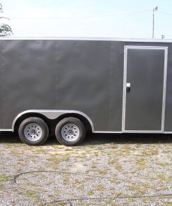 8.5x18 TA Trailer - Charcoal Gray, Ramp, Side Door