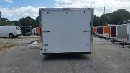 8.5x18 TA Trailer - White, Ramp, Side Door