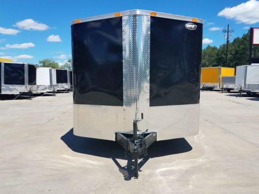 8.5x20 TA Trailer - Black, Ramp, Rounded V-Nose, Spare Mount with Spare