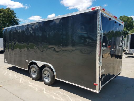 8.5x20 TA Trailer - Black, Ramp, Rounded V-Nose, Spare Mount with Spare