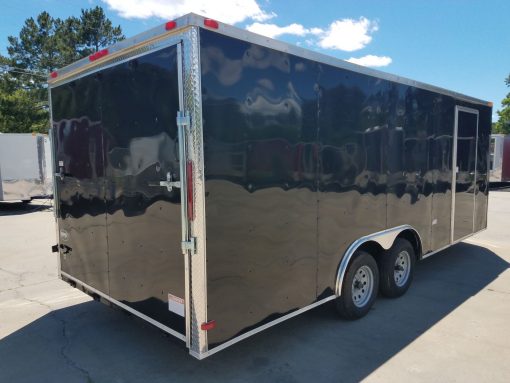 8.5x20 TA Trailer - Black, Ramp, Rounded V-Nose, Spare Mount with Spare