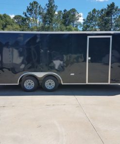 8.5x20 TA Trailer - Black, Ramp, Rounded V-Nose, Spare Mount with Spare