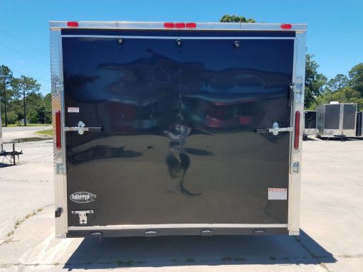 8.5x20 TA Trailer - Black, Ramp, Two Side Doors