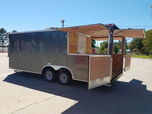8.5x20 TA Trailer - Charcoal, Concession, Porch, AC, and More