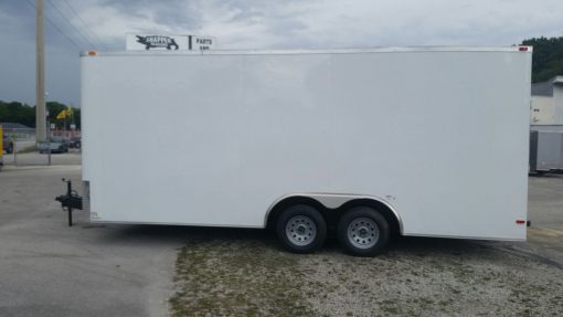 Custom 8.5x20 TA Trailer - White, Ramp, Side Door, Extra Height, Flat Front