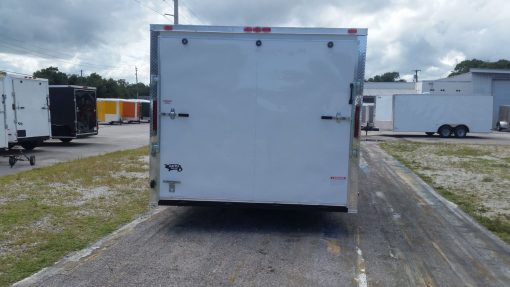 8.5x20 TA Trailer - White, Ramp, Side Door