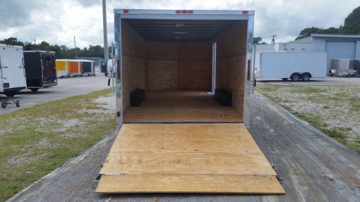 8.5x20 TA Trailer - White, Ramp, Side Door