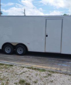 8.5x20 TA Trailer - White, Ramp, Side Door