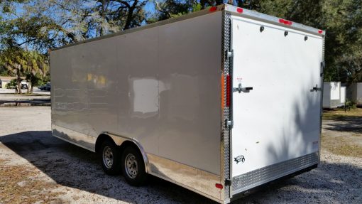 8.5x20 TA Trailer - White, Ramp, Side Door, Extra Height, ATP Wrap