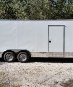 8.5x20 TA Trailer - White, Ramp, Side Door, Extra Height, ATP Wrap