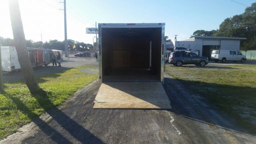 8.5x20 TA Trailer - White, Ramp, Side Door, Extra Height