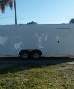 8.5x20 TA Trailer - White, Ramp, Side Door, Extra Height