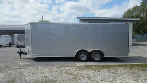 8.5x20 TA Trailer - Silver Frost, Ramp, Side Door, 5K Axles