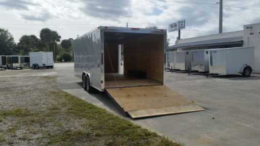 8.5x20 TA Trailer - Silver Frost, Ramp, Side Door, 5K Axles