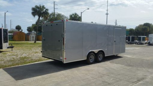 8.5x20 TA Trailer - Silver Frost, Ramp, Side Door, 5K Axles