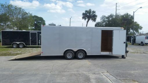 8.5x20 TA Trailer - Silver Frost, Ramp, Side Door, 5K Axles