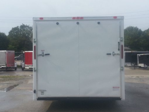 8.5x20 TA Trailer - White, Ramp, Side Door, 5K Axles, Extra Height