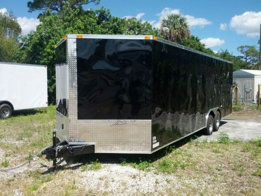 8.5x24 TA Trailer - Black, Ramp, Side Door