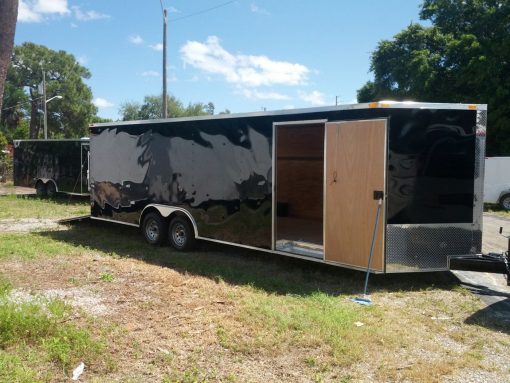 8.5x24 TA Trailer - Black, Ramp, Side Door