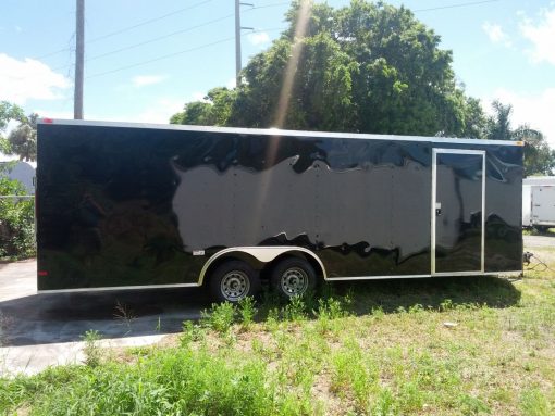 8.5x24 TA Trailer - Black, Ramp, Side Door