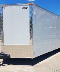8.5x24 TA Trailer - White, Ramp, Side Door, Extra Height