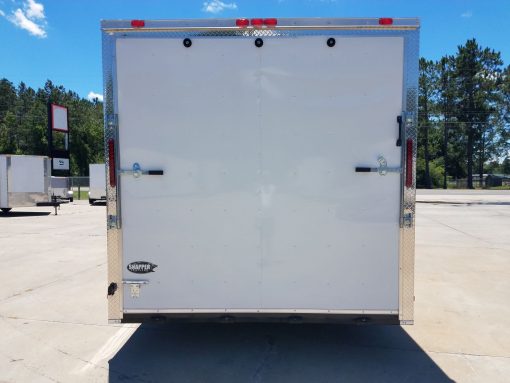 8.5x24 TA Trailer - White, Ramp, Side Door, Extra Height, Bias