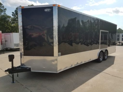 8.5x24 TA Trailer - Black, Ramp, Side Door, 5K Axles, Extra Height, Customizations