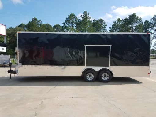 8.5x24 TA Trailer - Black, Ramp, Side Door, 5K Axles, Extra Height, Customizations