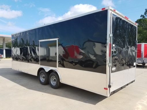 8.5x24 TA Trailer - Black, Ramp, Side Door, 5K Axles, Extra Height, Customizations