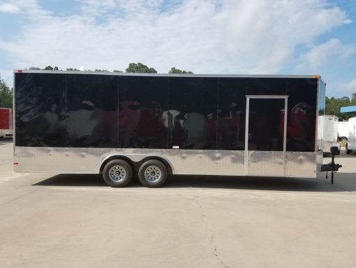 8.5x24 TA Trailer - Black, Ramp, Side Door, 5K Axles, Extra Height, Customizations