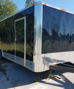 8.5x24 TA Trailer - Black, Ramp, Side Door, 5K Axles, Flat Front, Extra Height