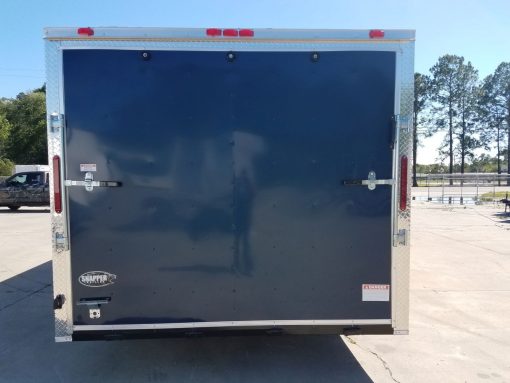 8.5x24 TA Trailer - Blue, Ramp, Side Door, 5K Axles