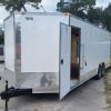 8.5x24 TA Trailer - White, Ramp, Side Door, 5K Axles, Extra Height, Extra Roof Vent