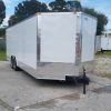 8.5x24 TA Trailer - White, Ramp, Side Door, 5K Axles, Extra Height, Extra Roof Vent
