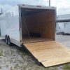 8.5x24 TA Trailer - White, Ramp, Side Door, 5K Axles, Extra Height, Extra Roof Vent